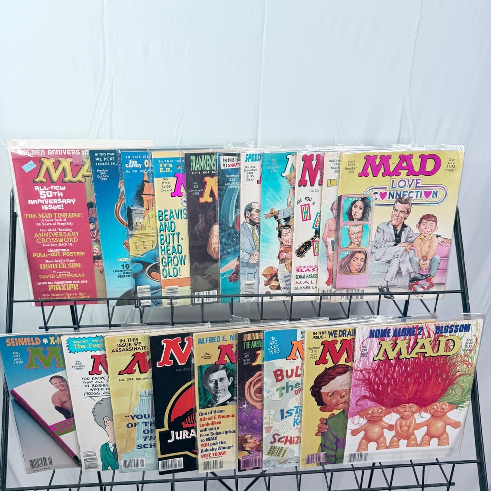 Vintage MAD Magazine 318-325 327-334 236 337 340 423 Lot 50th Jurassic Park Rush